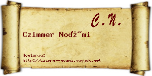 Czimmer Noémi névjegykártya